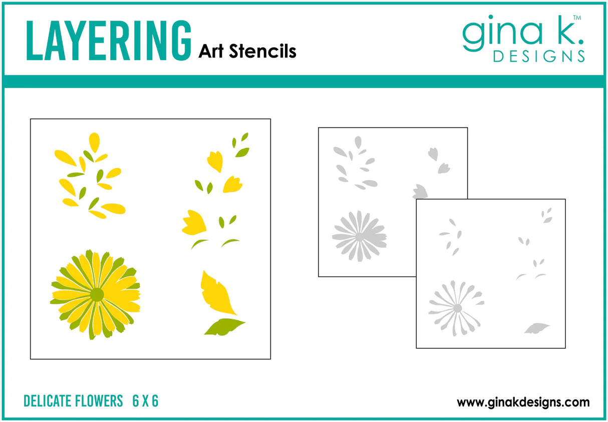 Gina K Designs STENCIL- Delicate Flowers