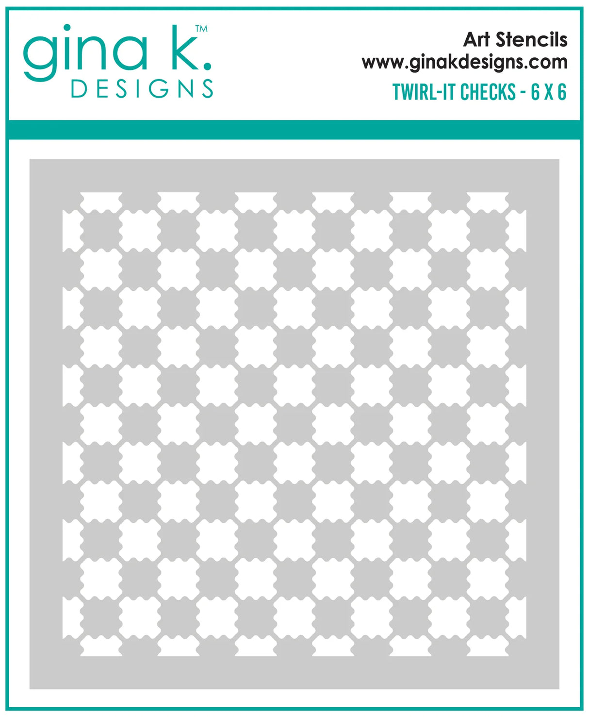 Gina K Designs STENCIL- Twirl-it Checks