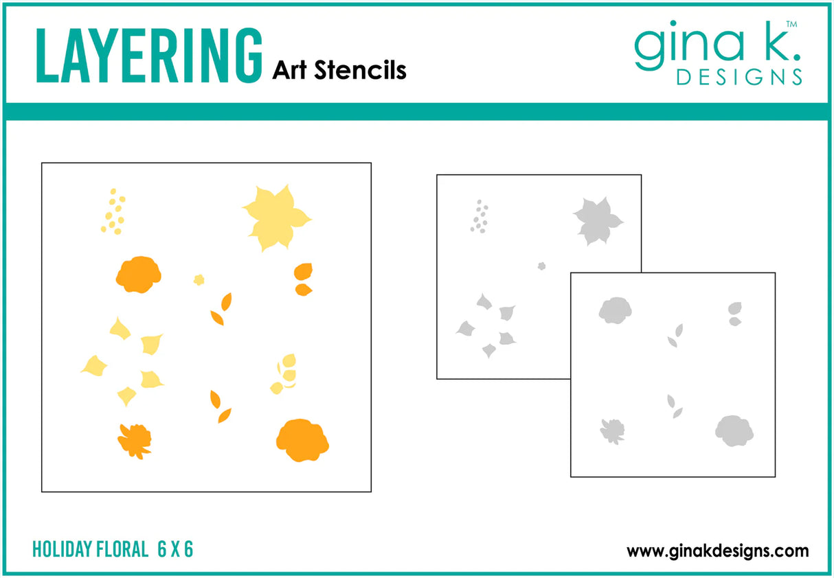 Gina K Designs STENCILS- Holiday Floral