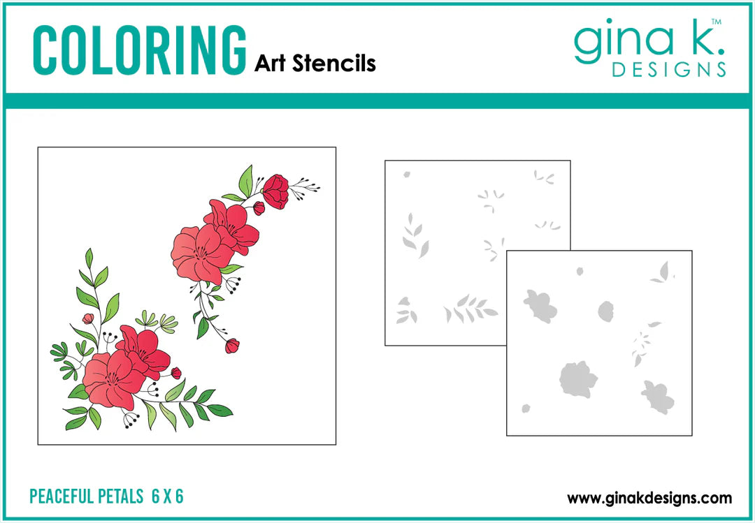 Gina K Design STENCILS- Peaceful Petals (GKDST124)