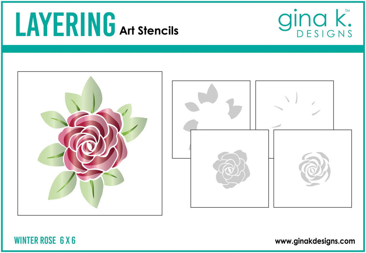 Gina K Designs STENCILS- Winter Rose