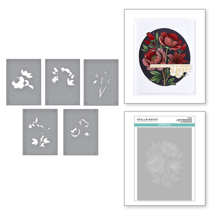 Spellbinders Sweet Moments Press Plate & Die Set & Stencil Bundle- BetterPress Society August 2025