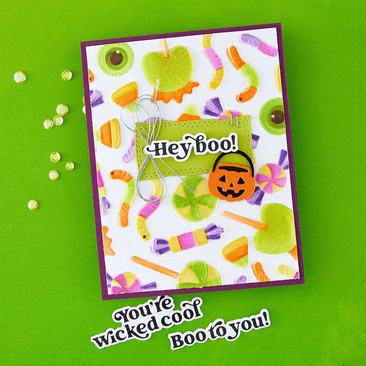 Spellbinders Trick or Treat 3D Embossing Folder & Stencil Bundle by Simon Hurley