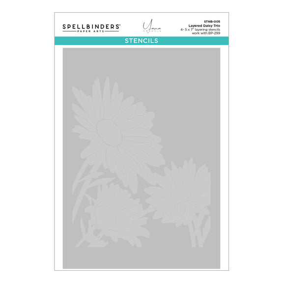 Spellbinders Daisy Trio BetterPress and Stencil Bundle from the Yana's Daisies Collection by Yana Smakula