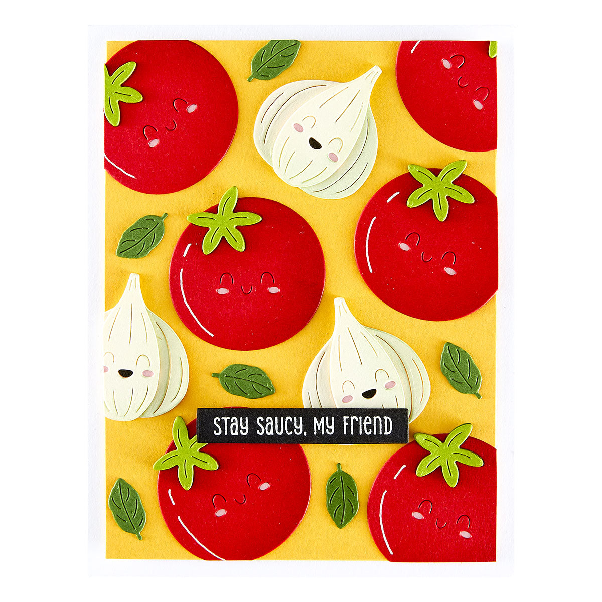 Spellbinders Stay Saucy Clear Stamp Set from the Buon Appetito Collection