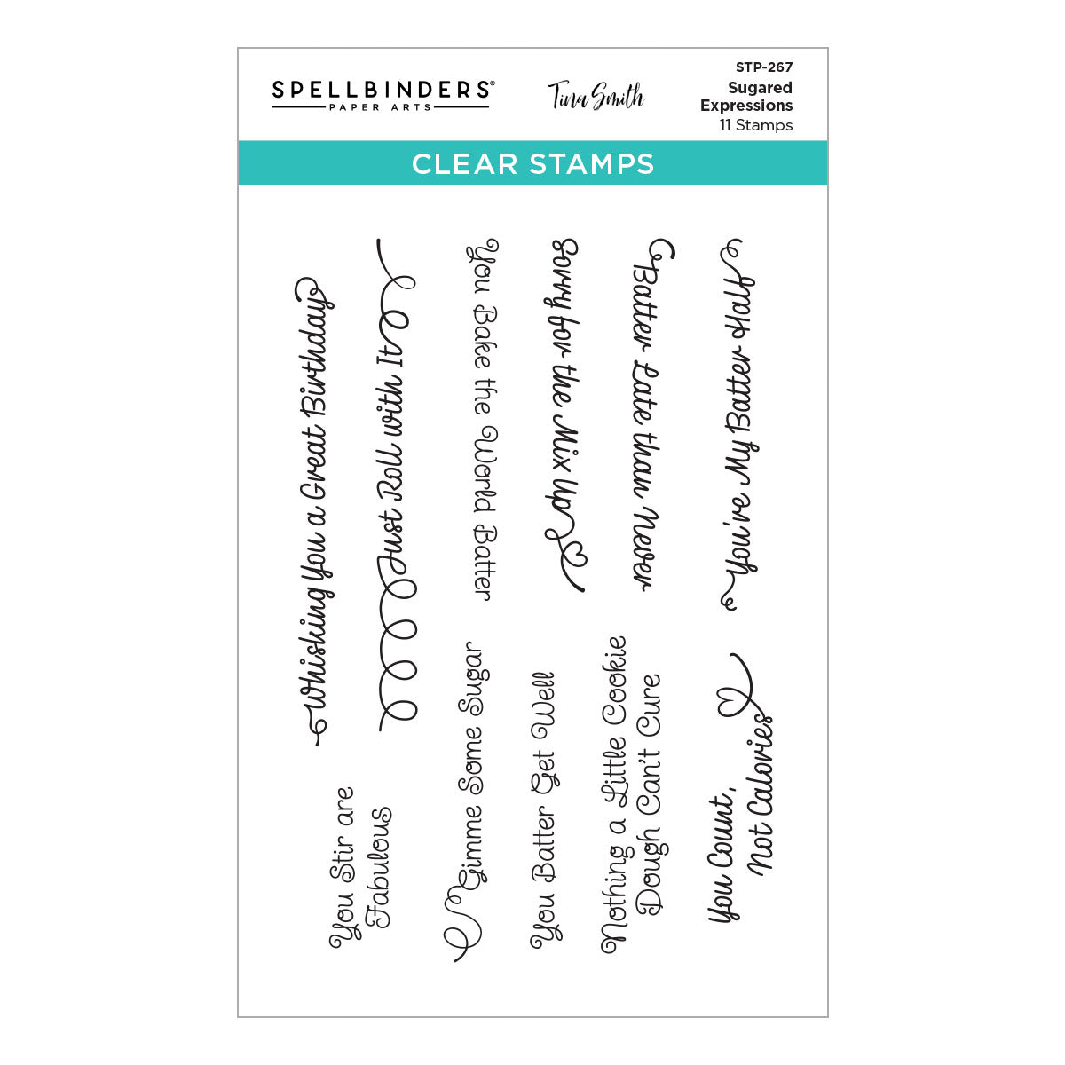 Spellbinders Sugared Expressions Clear Stamp Set (Tina Smith)