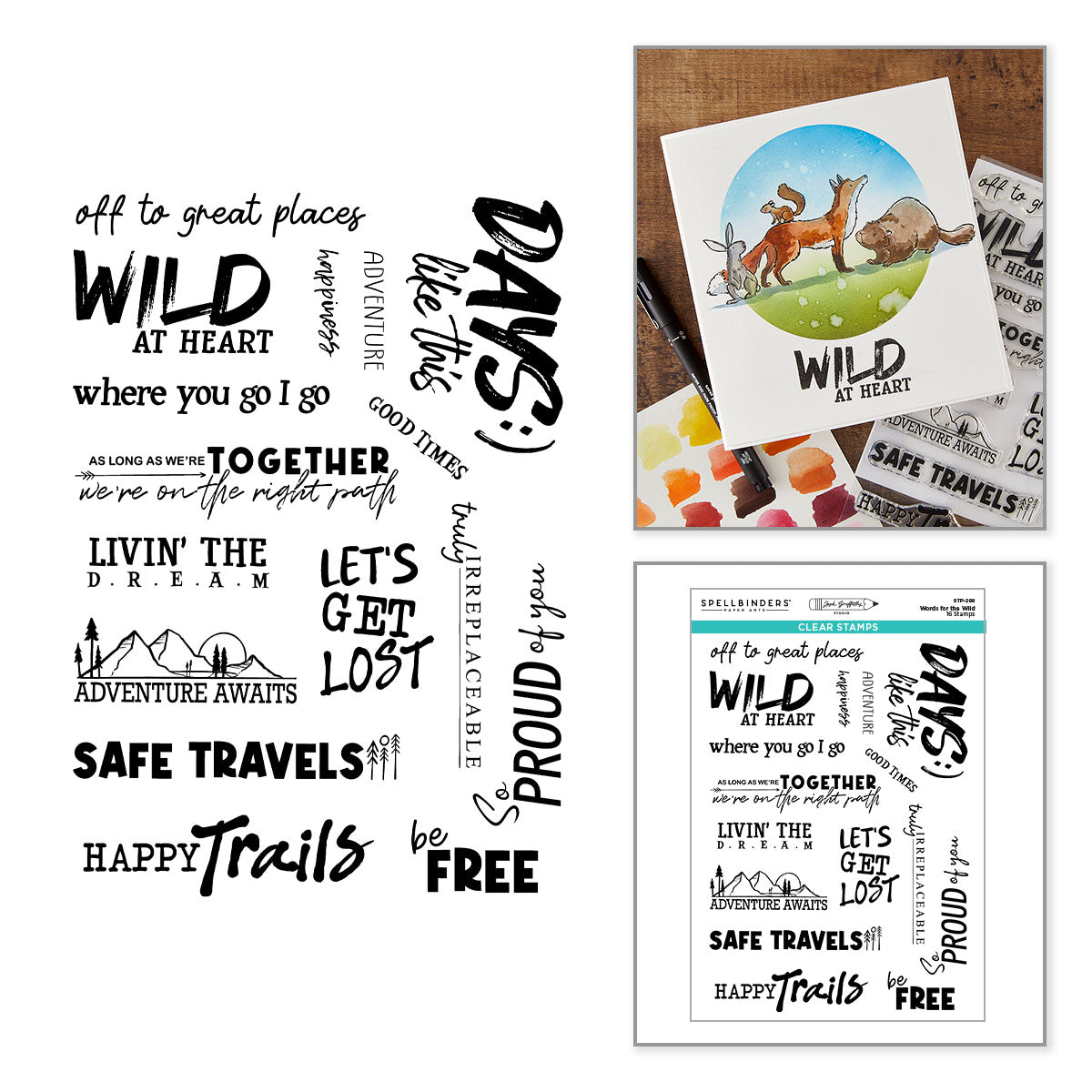 Spellbinders Words for the Wild Clear Stamp Set by Josh Griffiths Studio