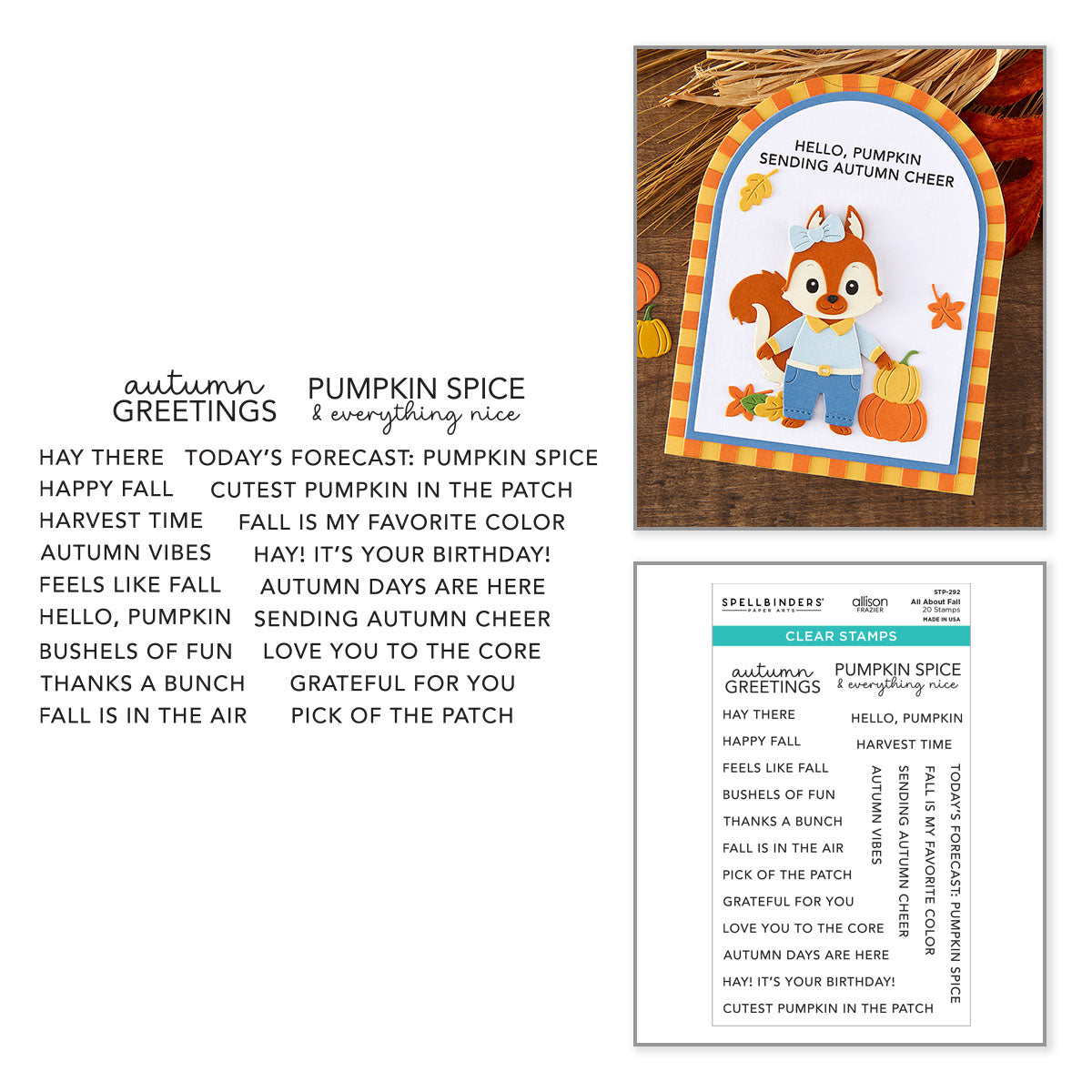 Spellbinders All About Fall Clear Stamp Set by Allison Frazier