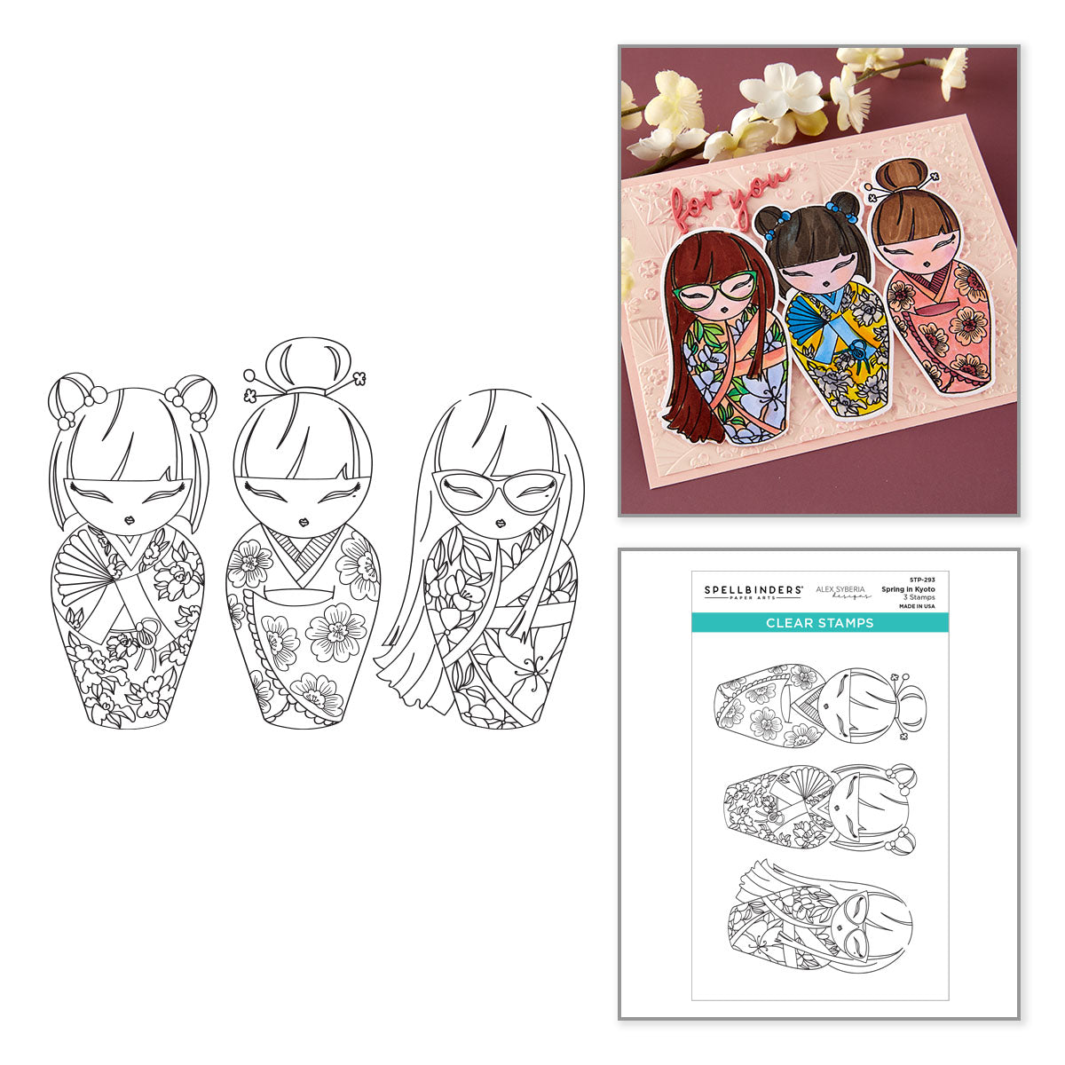 Spellbinders Spring in Kyoto Clear Stamp Set by Alex Syberia