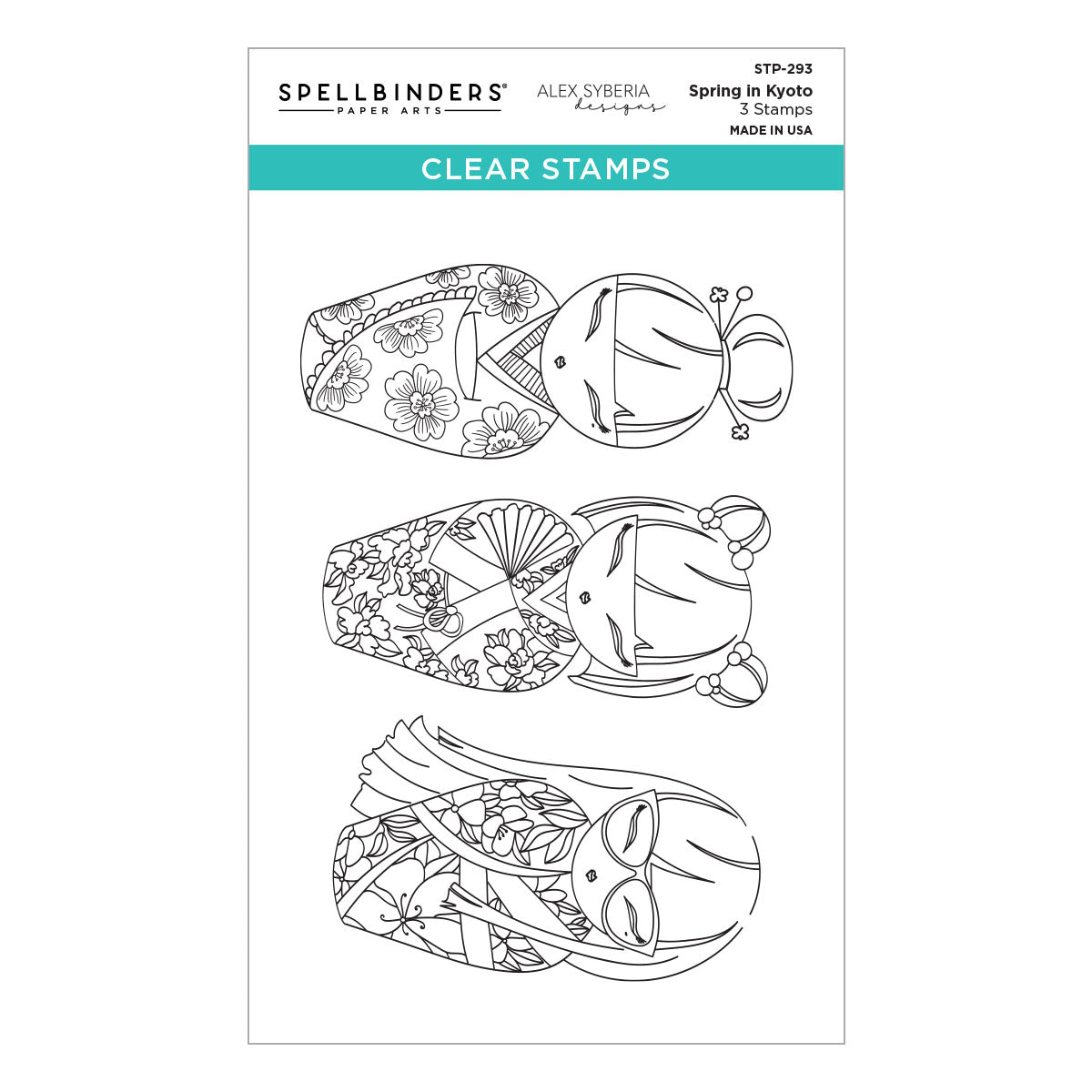 Spellbinders Spring in Kyoto Clear Stamp Set by Alex Syberia