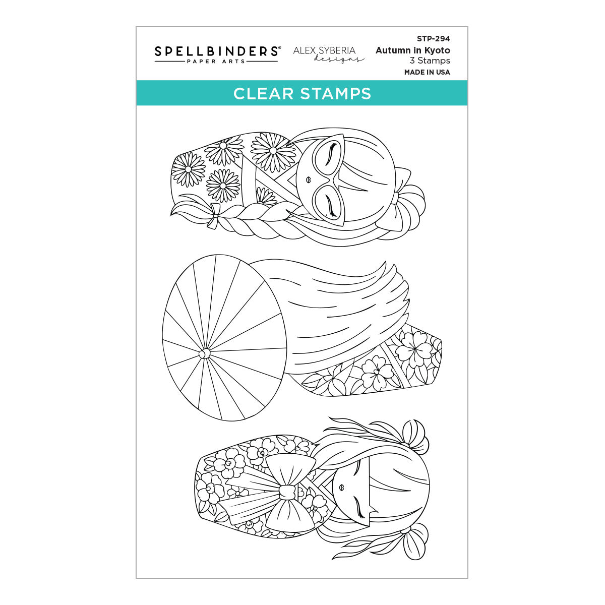 Spellbinders Autumn in Kyoto Clear Stamp Set by Alex Syberia