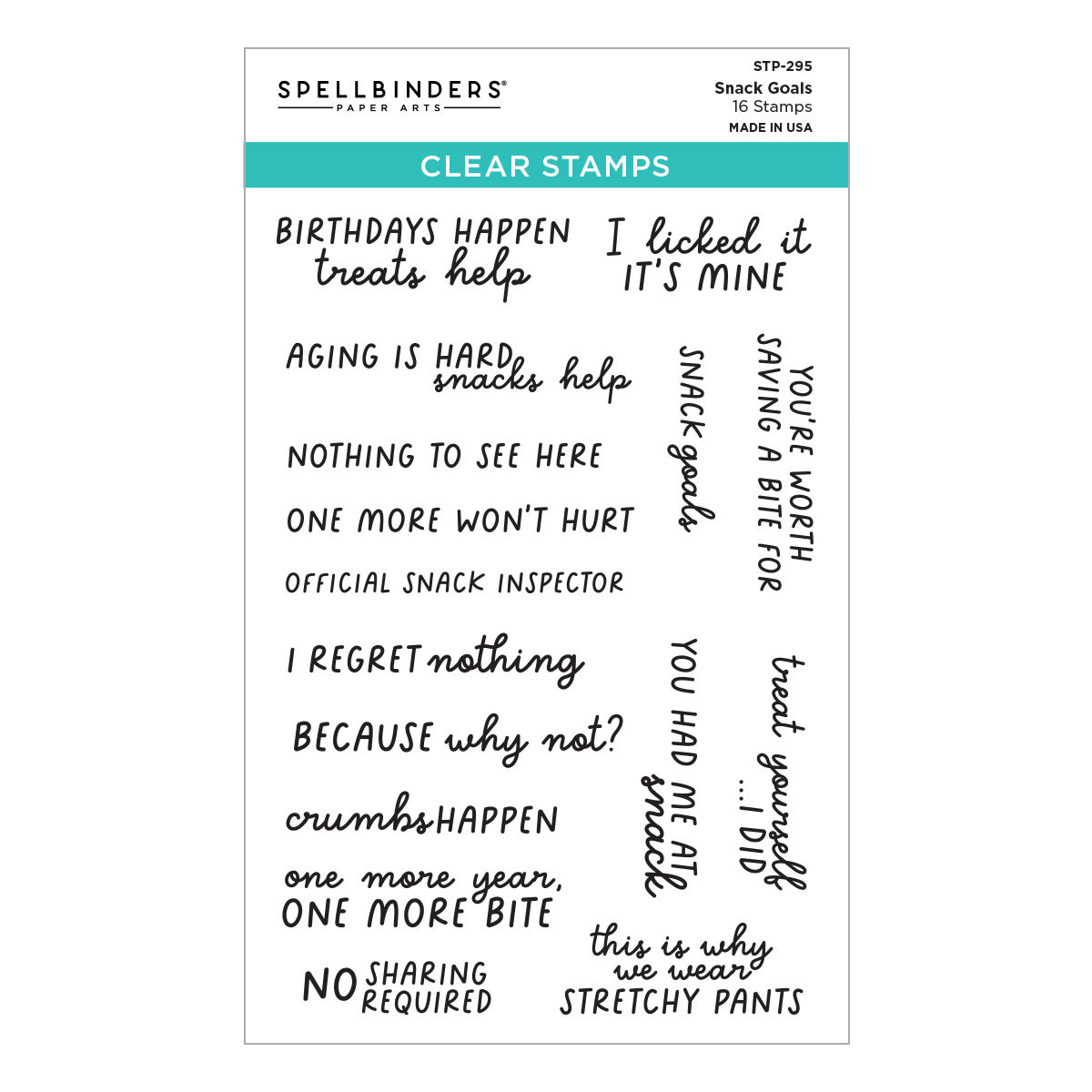 Spellbinders Snack Goals Clear Stamp Set