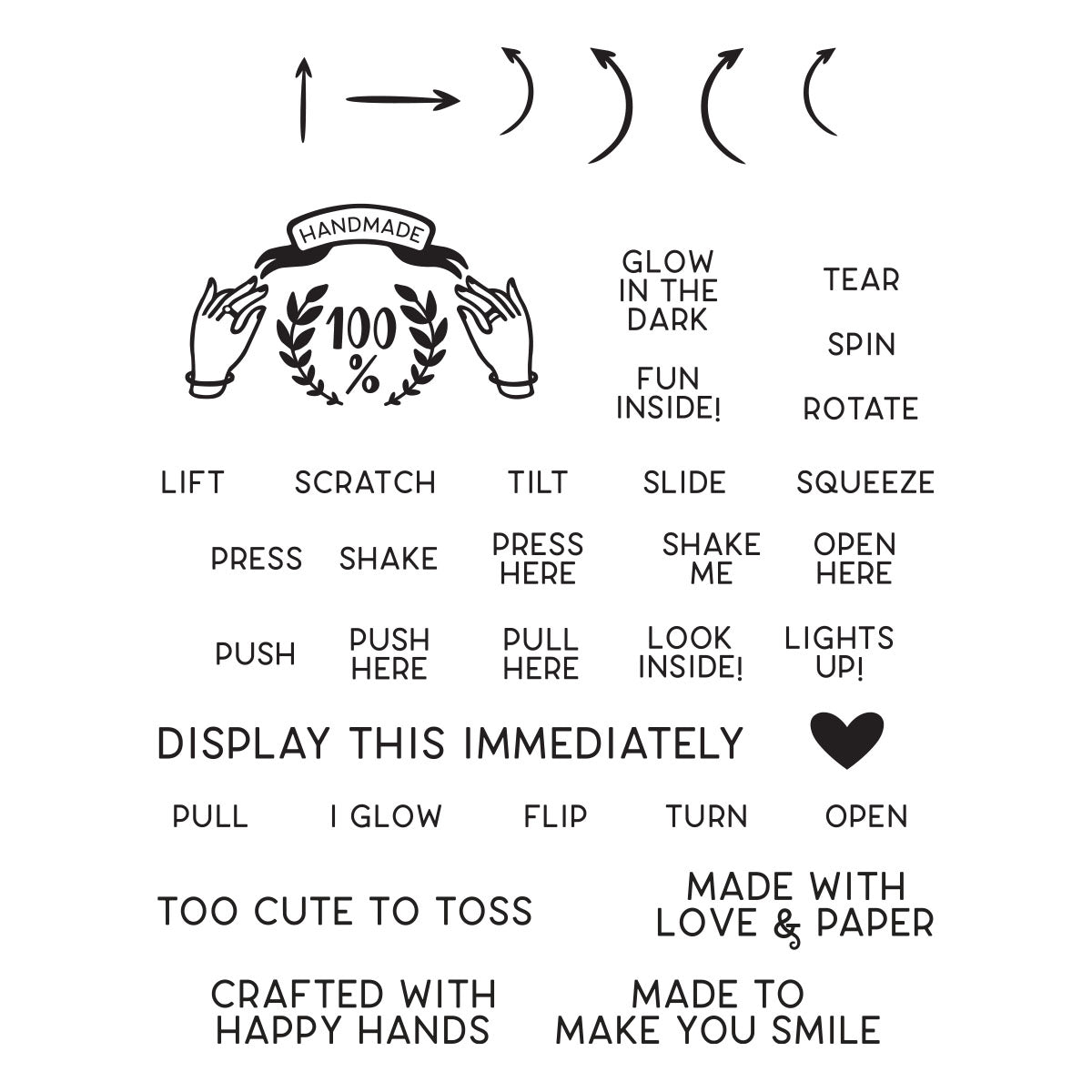 Spellbinders Ultimate Action Clear Stamp Set