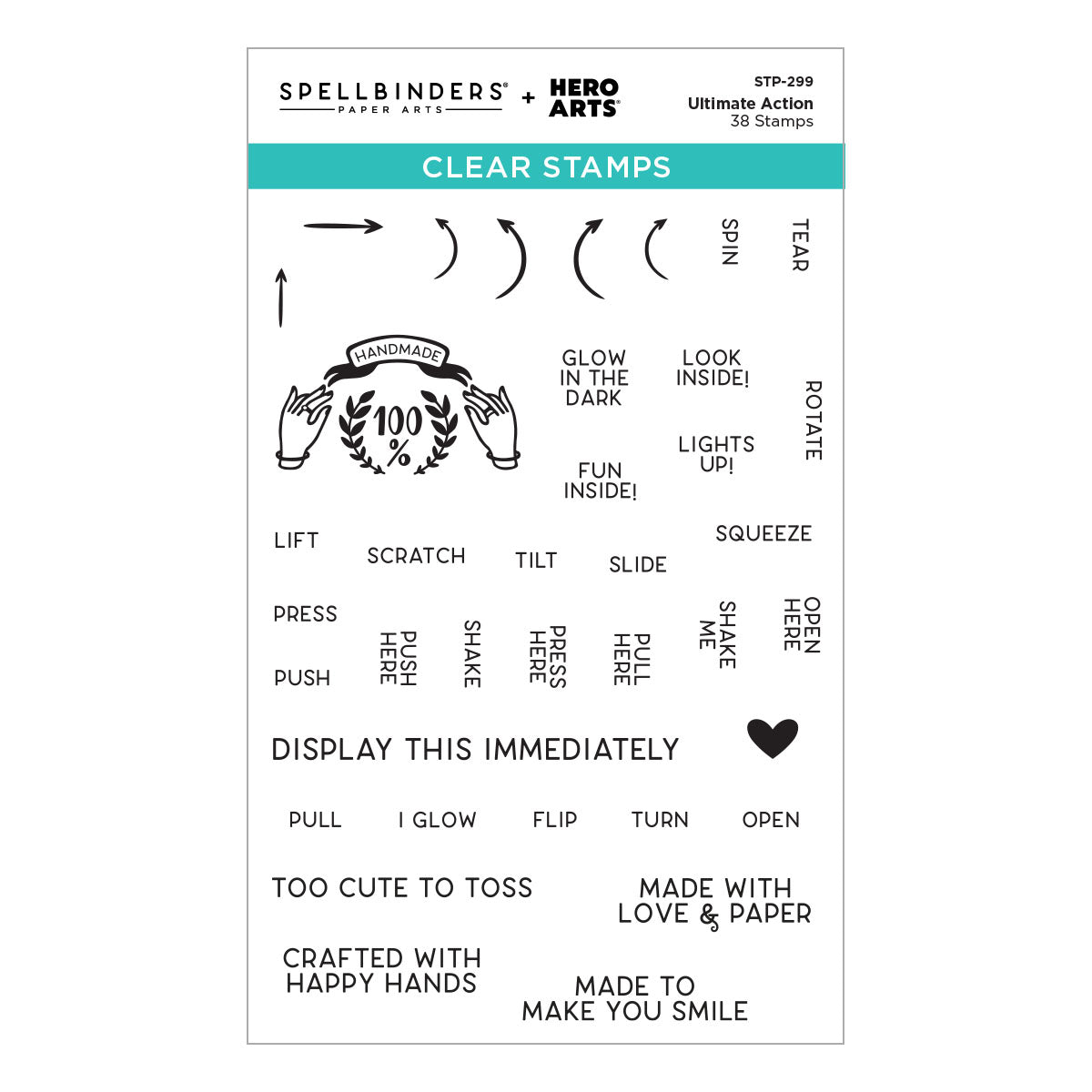 Spellbinders Ultimate Action Clear Stamp Set
