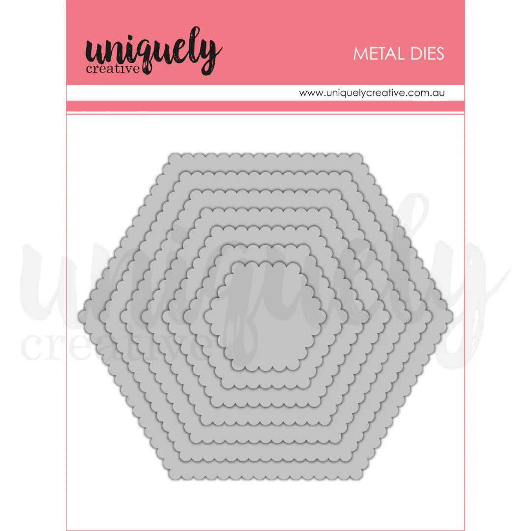 Uniquely Creative Scalloped Nesting Hexagon Die