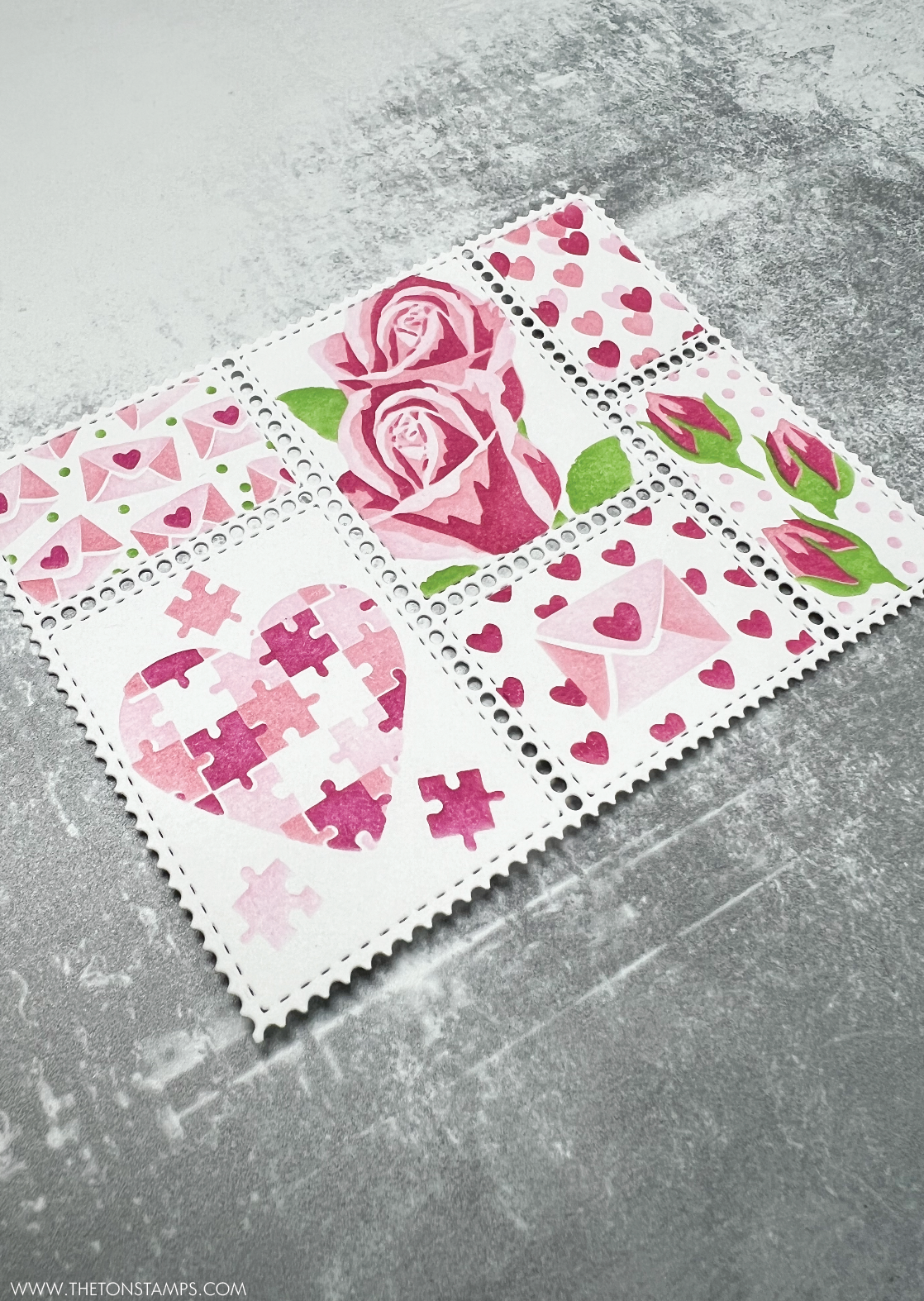 The Ton Stamps Postage: Roses Layering Stencils