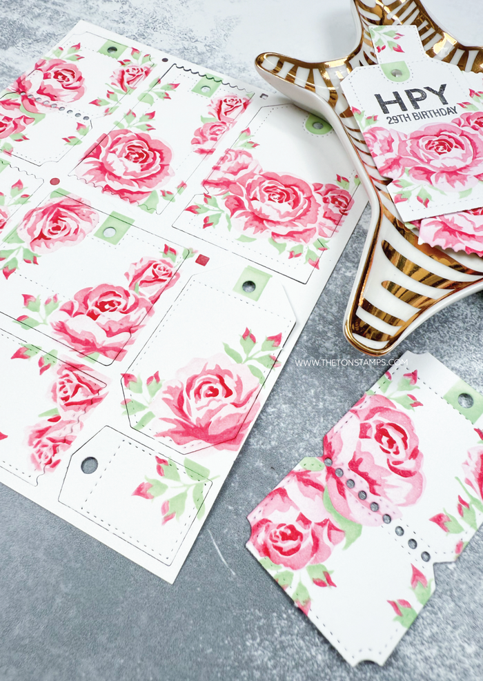 The Ton Stamps Rose Tags Stencils