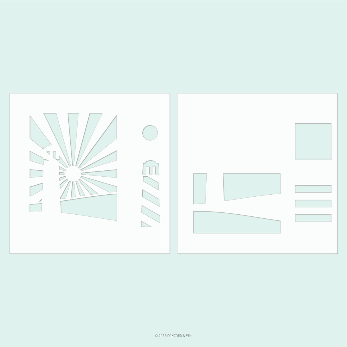 Concord & 9th Seaside Post Stencil Pack 2 pk (6 x 6)