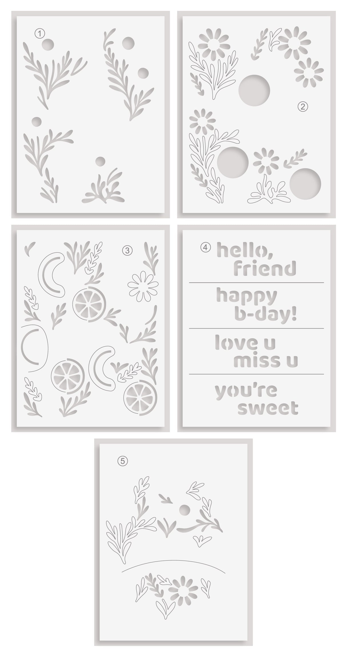 Altenew Tea Potpourri Stencil Set (5 in 1)
