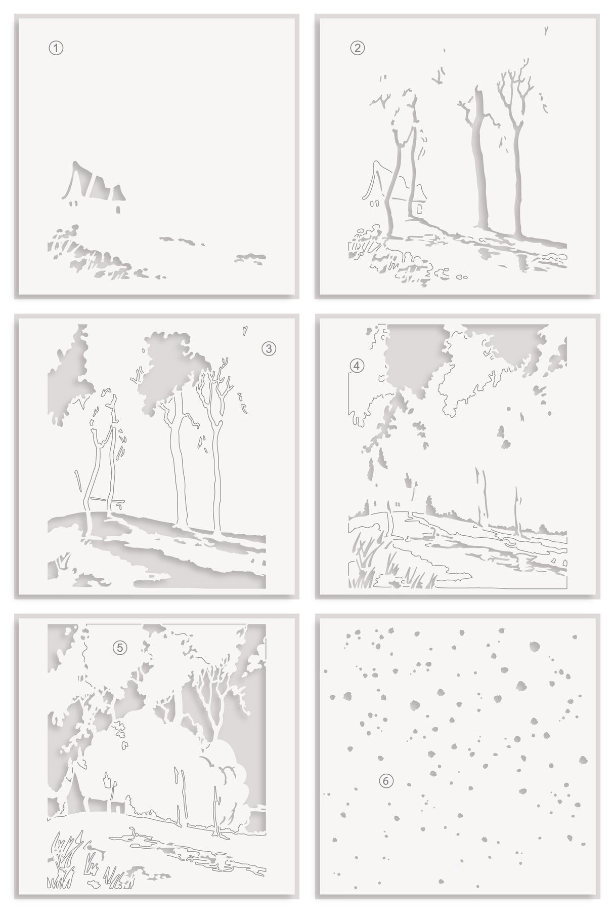 Altenew Stencil Art: Where Nature Meets Home Layering Stencil Set (6 in 1)