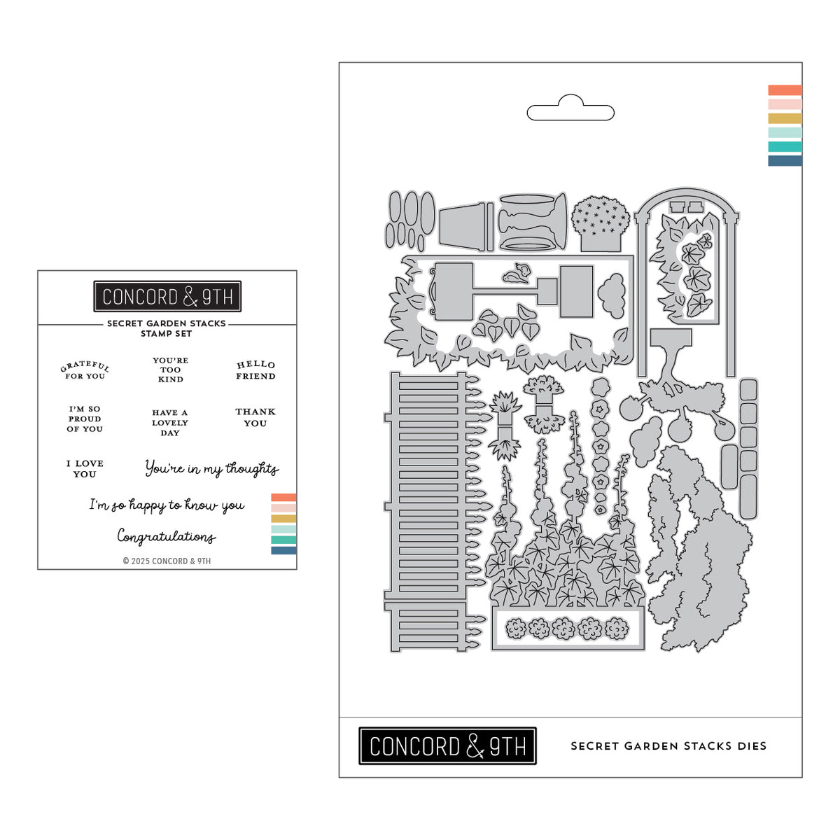 Concord & 9th Secret Garden Stacks Stamp & Die Bundle
