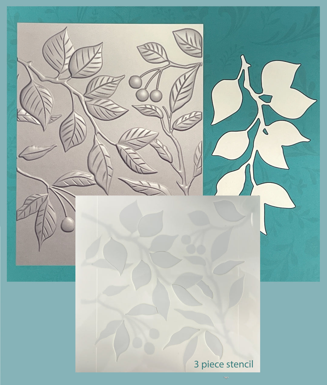 Gina K Designs BUNDLE- Serene Branches 3D Embossing Folder, Die and Stencil