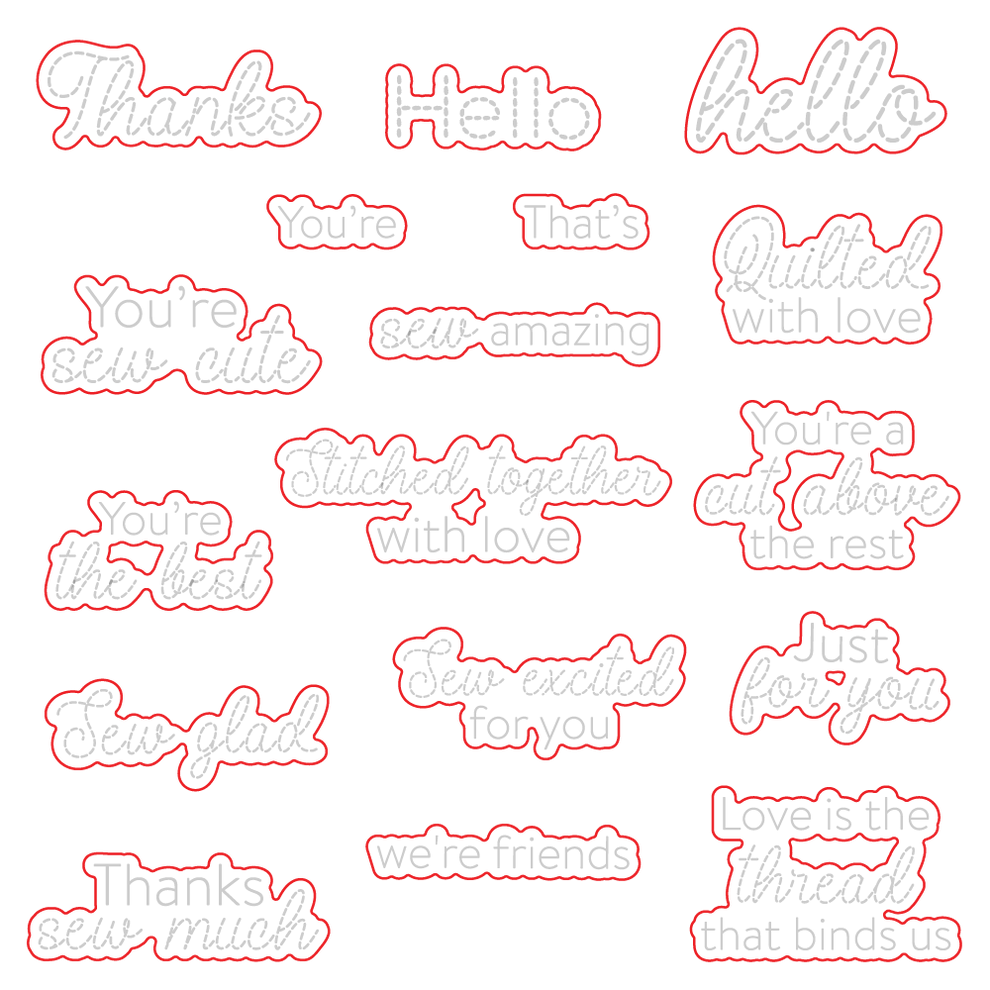 Honey Bee Stamps Sew Glad - 4x6 Photopolymer Stamp Set / Die bundle