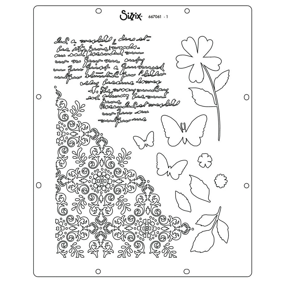 Sizzix Stencil A4 by 49 & Market Petal Play (1pcs) (667061)