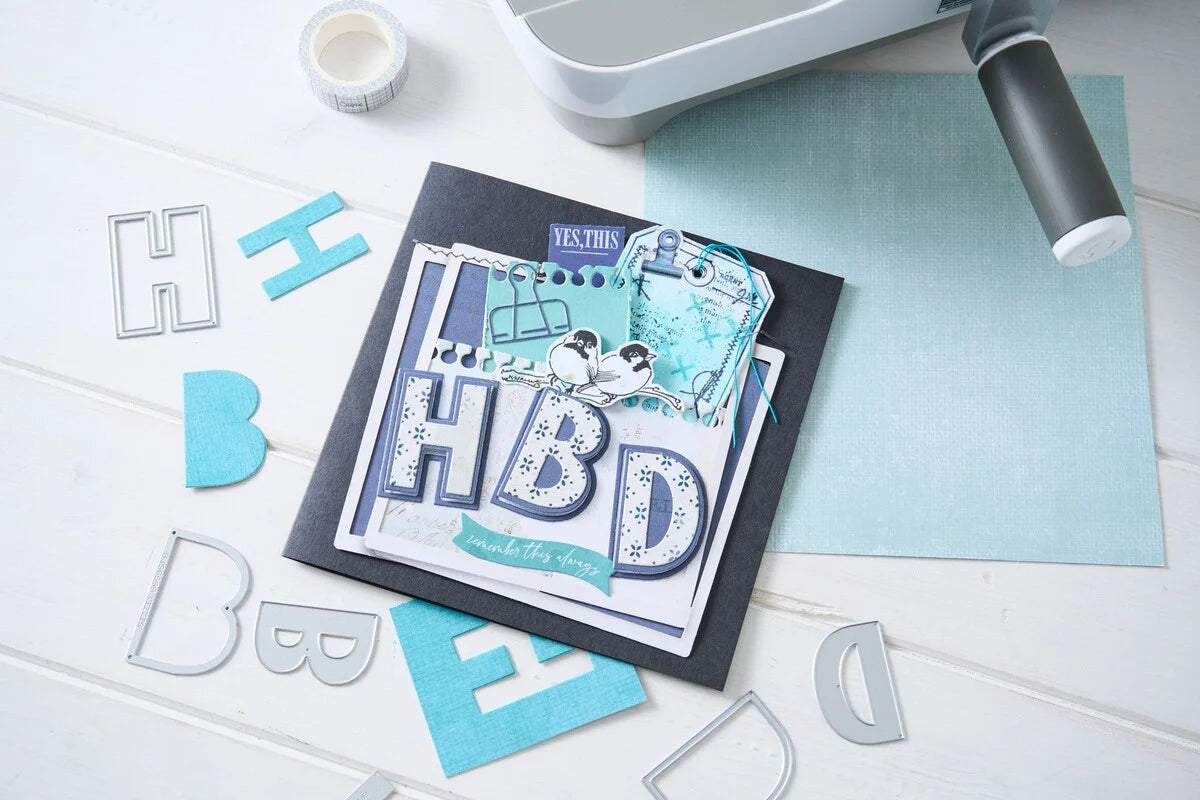Sizzix Thinlits Die by 49 and Market This or That 2 Inch Alphabet (52pcs) (666951)