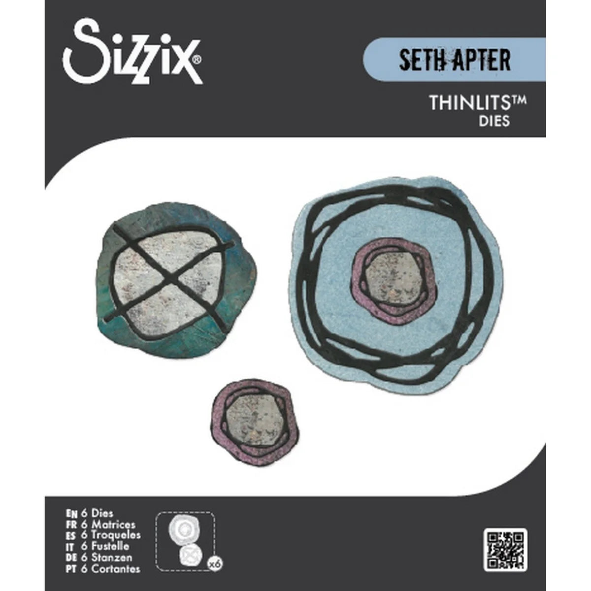 Sizzix Thinlits Die Set 6pcs Twisters by Seth Apter 666909
