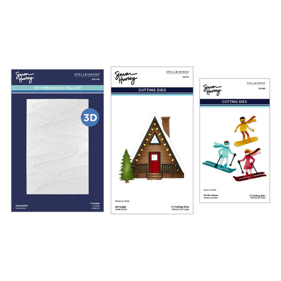 Spellbinders Ski-son's Greetings Dies & 3D Folder Bundle - Simon Hurley