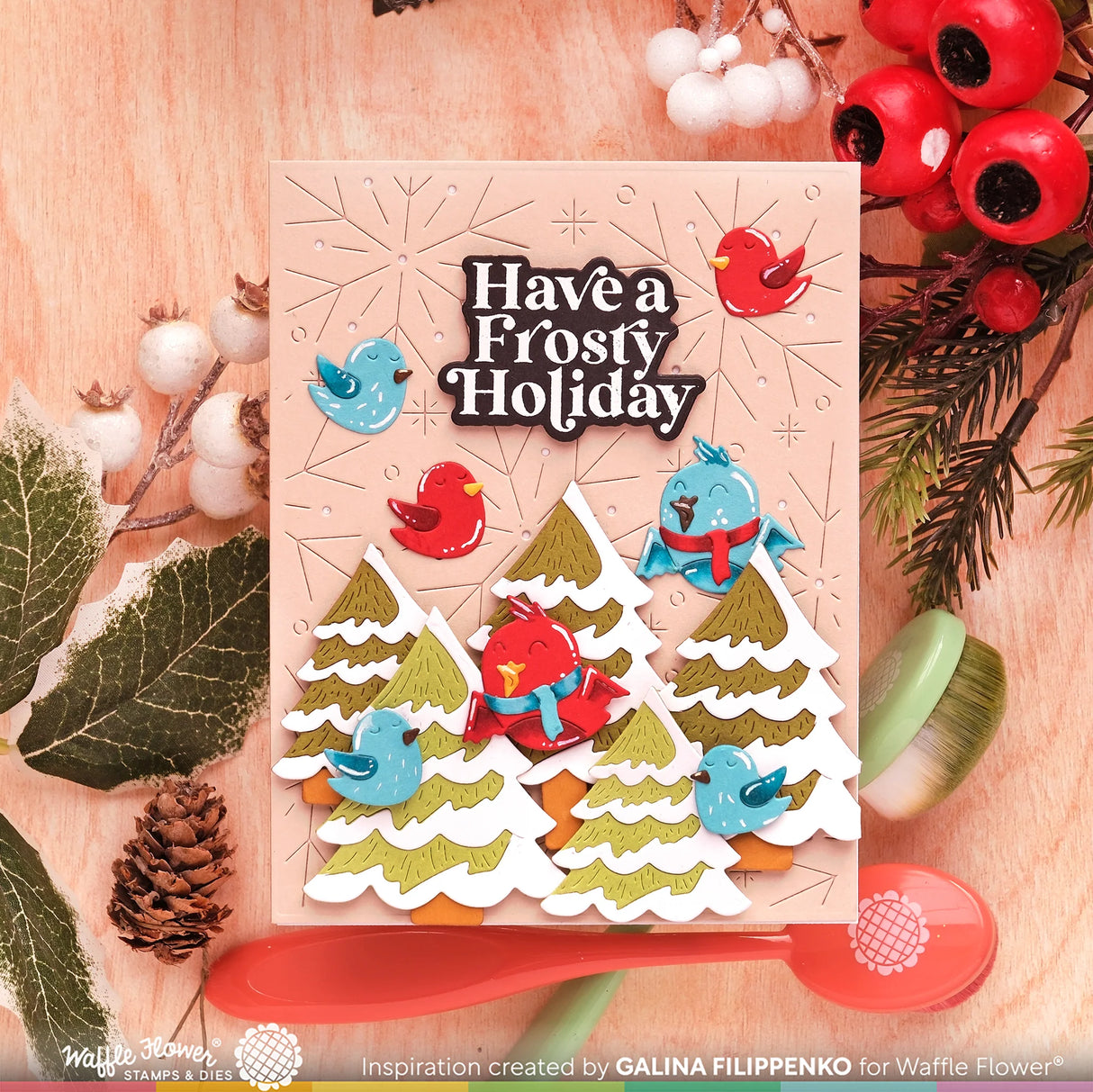 Waffle Flower Snow Cheer Sentiments Combo