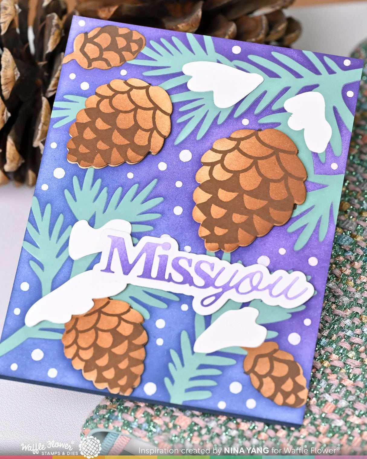 Waffle Flower Crafts Snowcapped Pinecone Shape Die