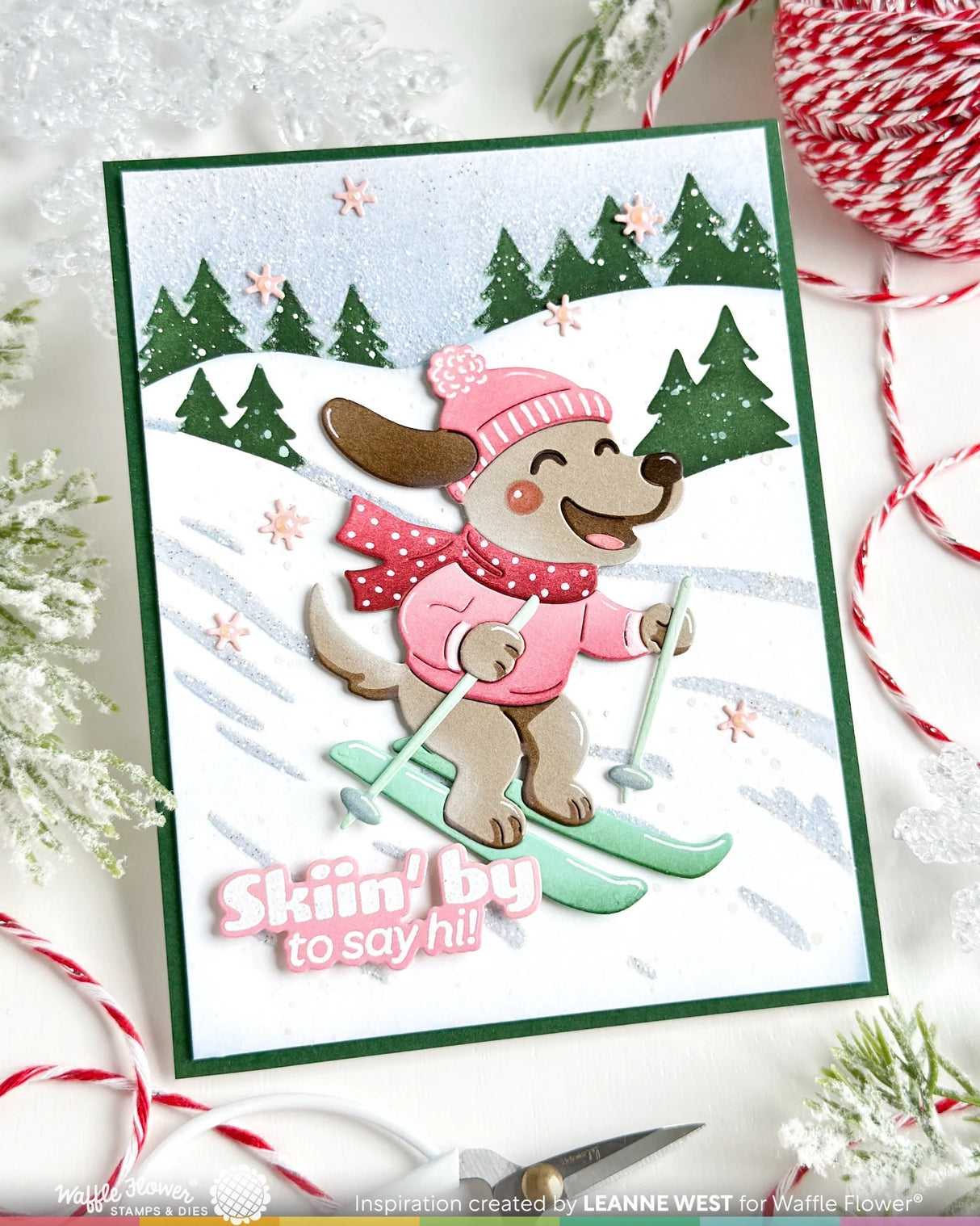 Waffle Flower Crafts Snowy Hills Stencil