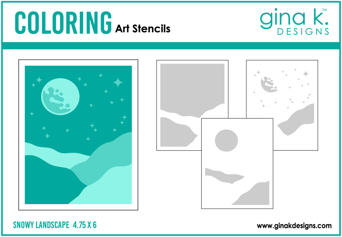 Gina K Designs STENCIL - Snowy Landscape - GKDST134
