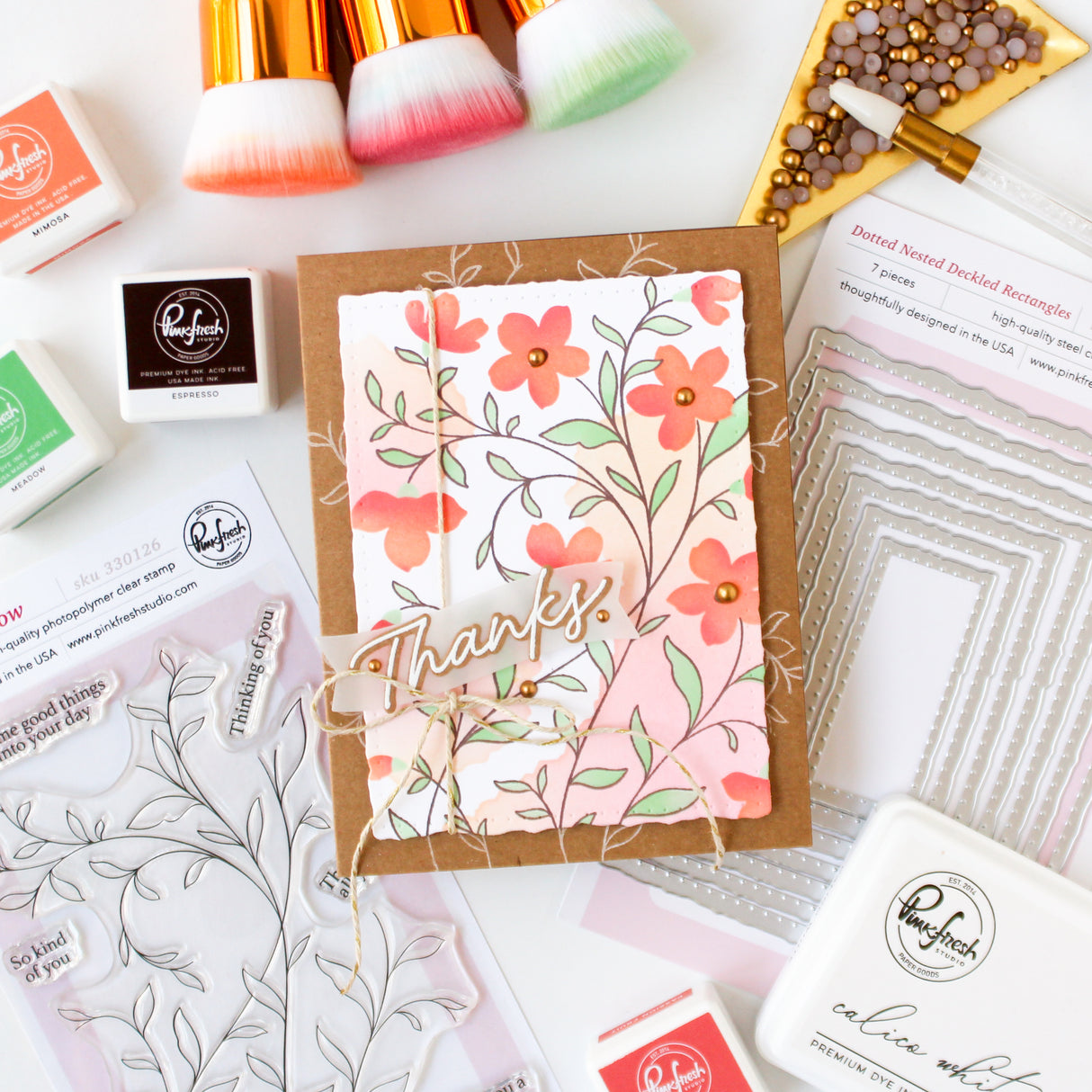 Pinkfresh Studio Dotted Nested Deckled Rectangles Die - PF186ES