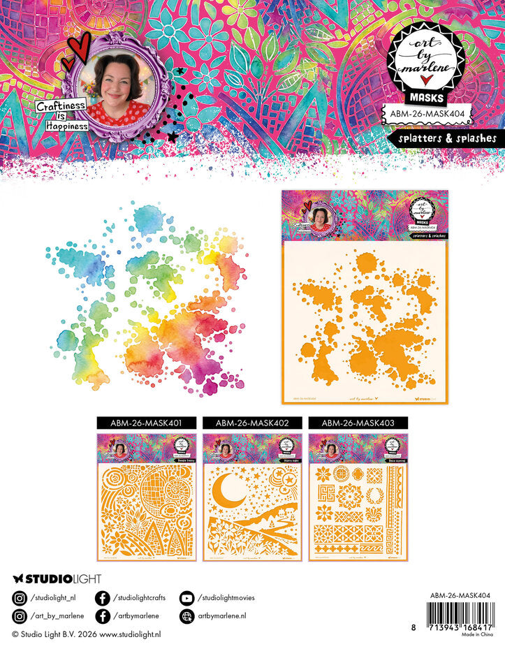 Studio Light Art By Marlene Mask Splatters & Splashes - ABM-26-MASK404