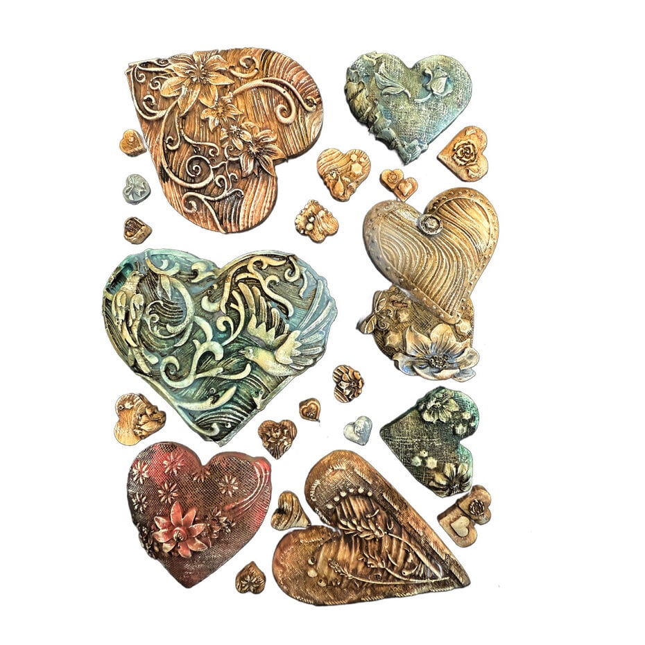 Stamperia Alice in Christmas A5 Silicon Mould Simple Hearts (KACMA562)