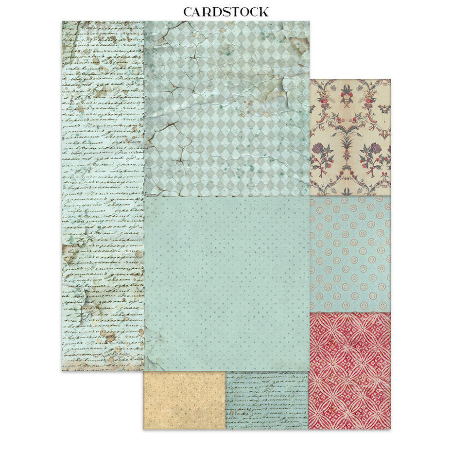 Stamperia Alice in Christmas Junk Journal Backgrounds, Stickers, Cut-Outs (SBJK03)