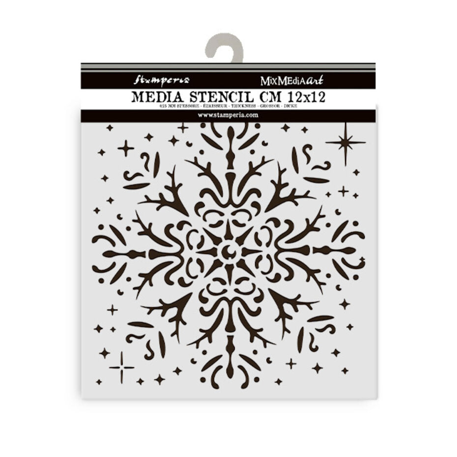 Stamperia The Owl's House Thick Stencil 12x12cm Snowflake (KSTDS52)