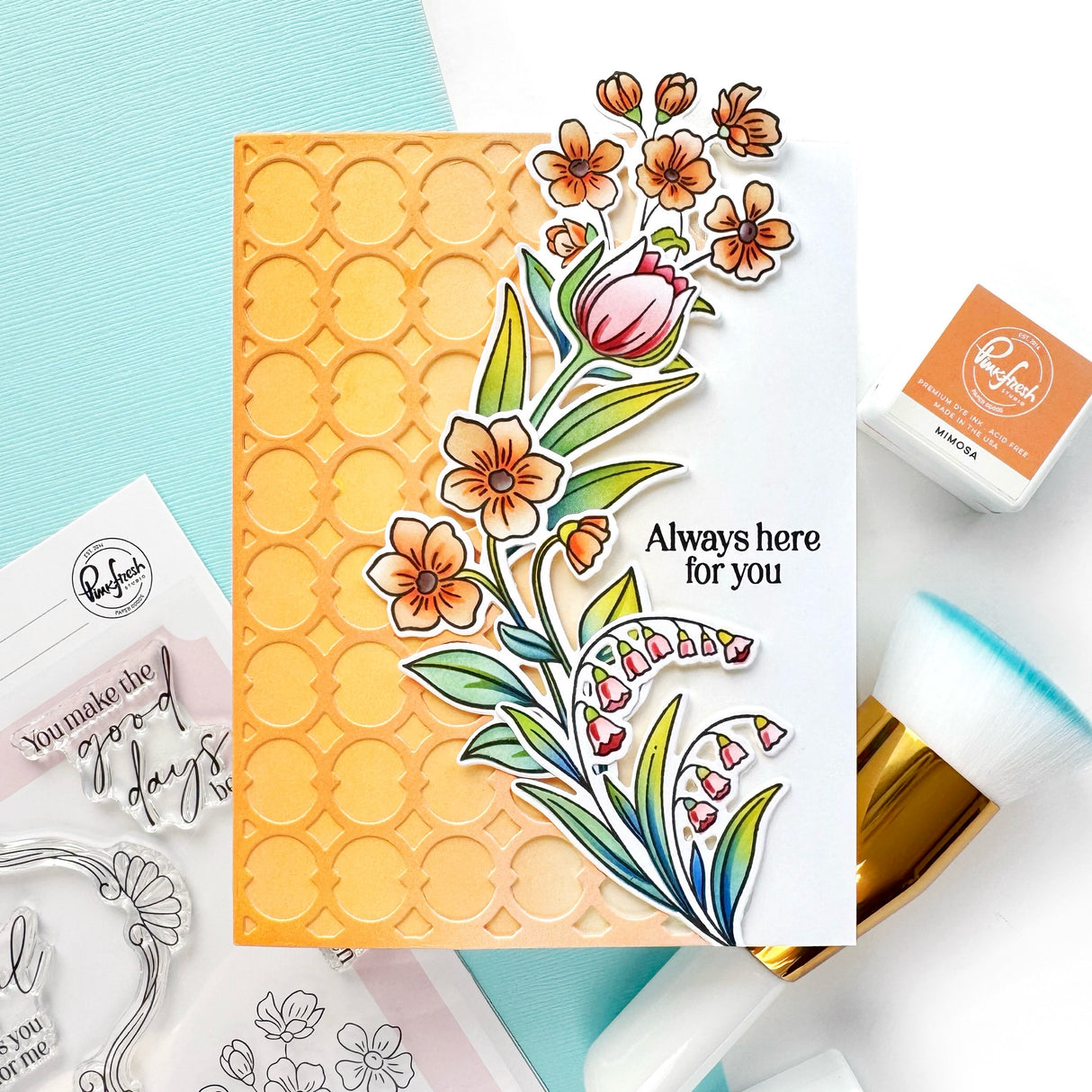 Pinkfresh Studio Blossom Medallion Stamp / Die/ Stencil Bundle