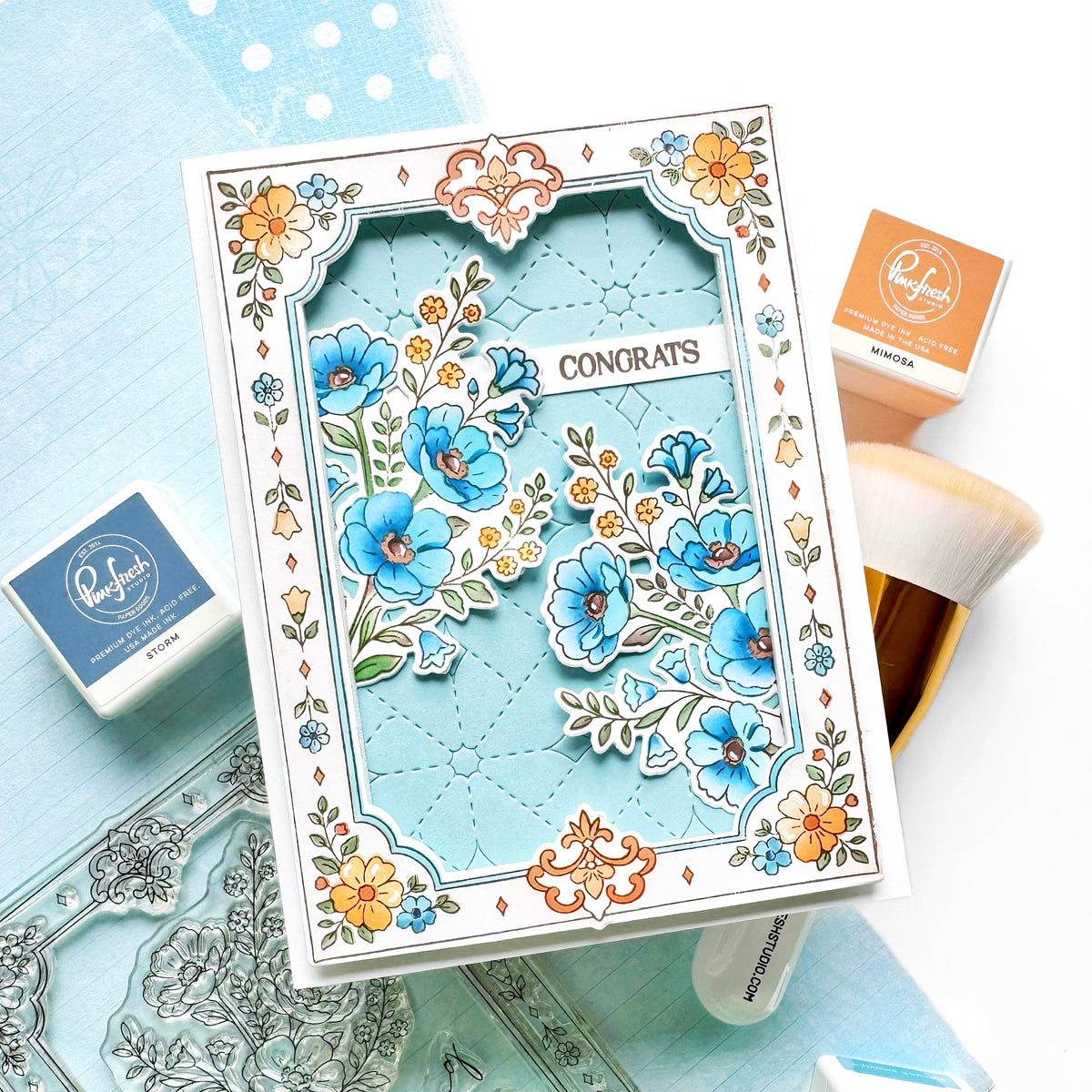 PinkFresh Studio Heirloom Patchwork Coverplate Die & Stencil Bundle