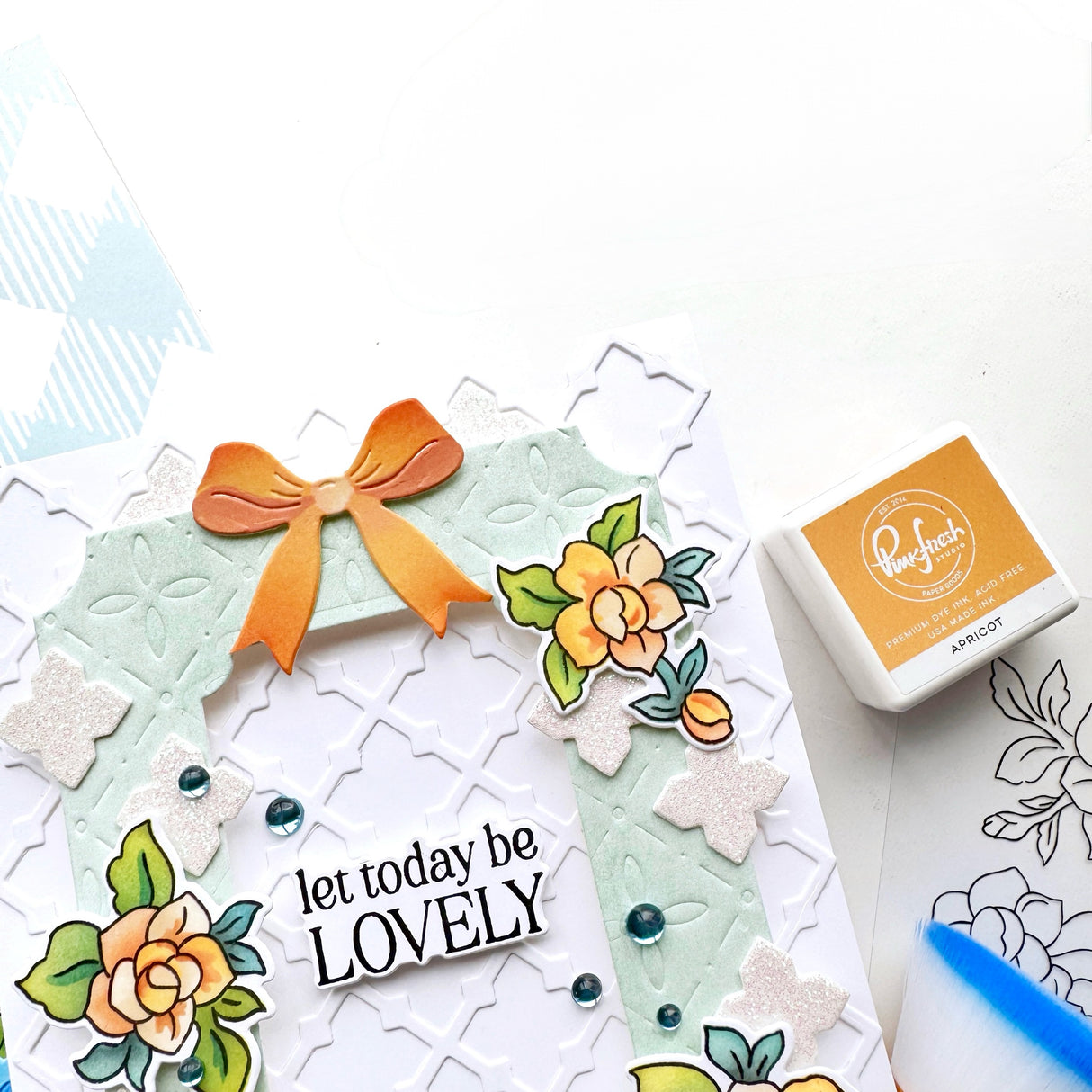 Pinkfresh Studio Ribbon Splendor stencil / Die Bundle