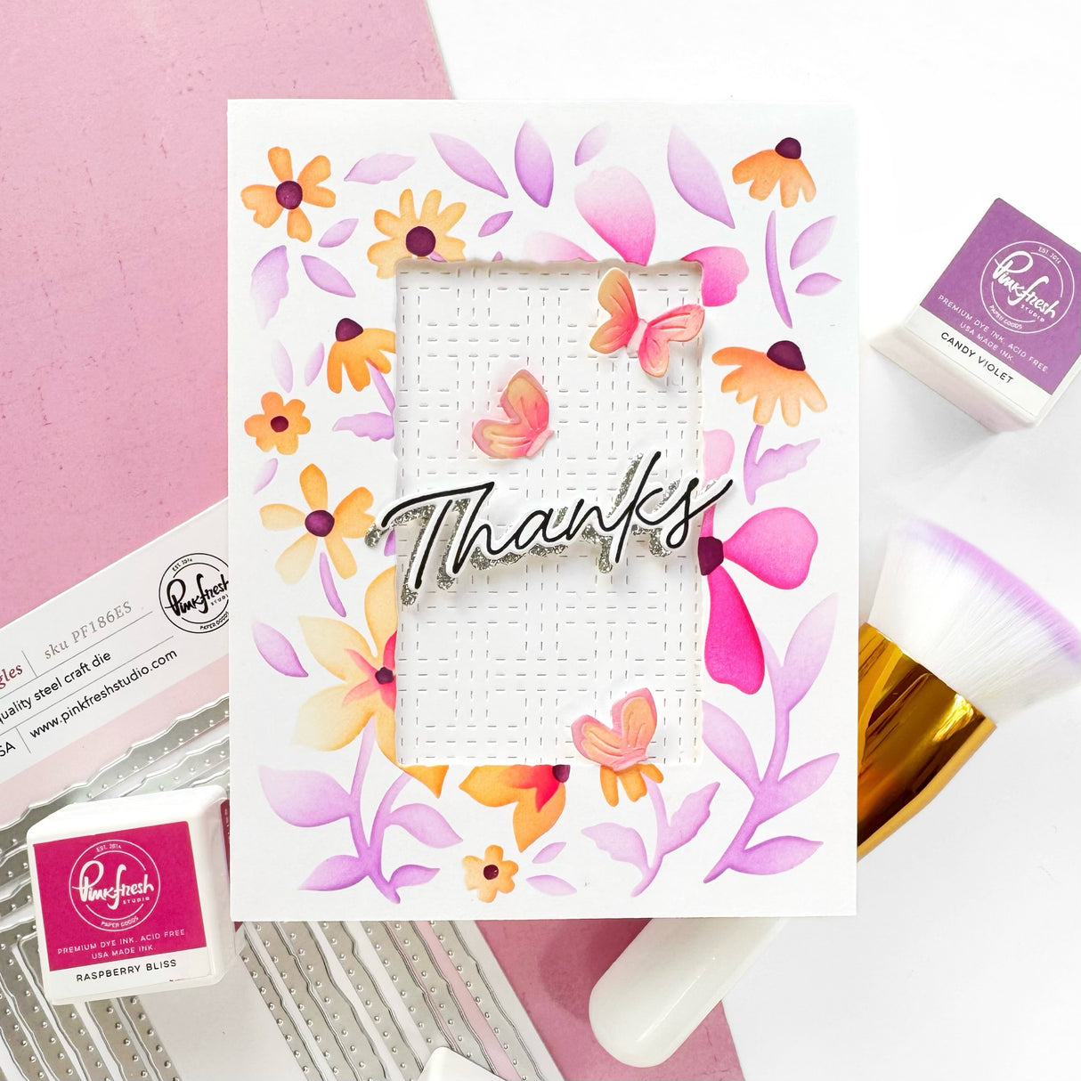 Pinkfresh Studio Wildflower Notes Stencil - 330526