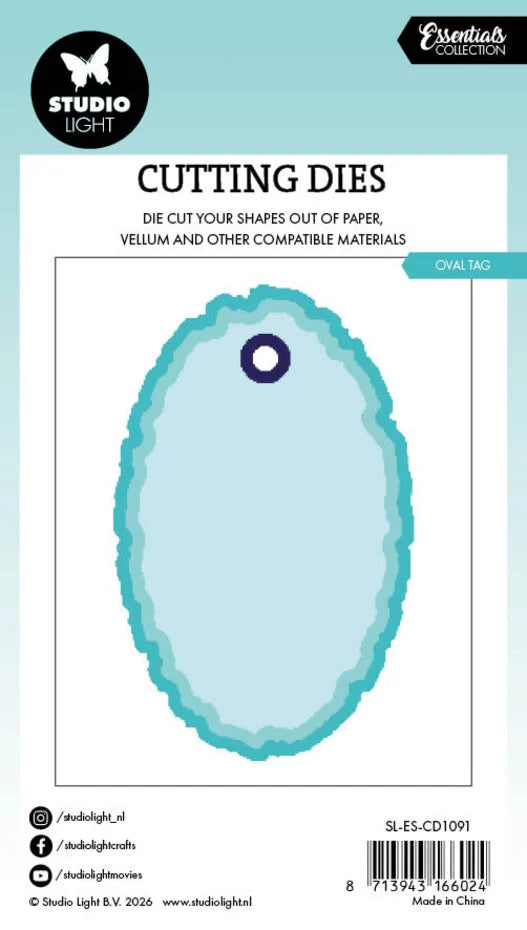 Studio Light Torn Edge Cutting Die Oval Tag (SL-ES-CD1091)