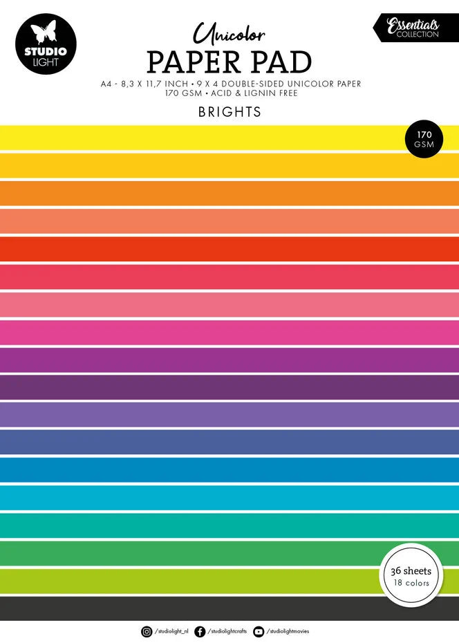 Studio Light • Essentials Unicolor Paper Pad Brights Tones SL-ES-UPP297