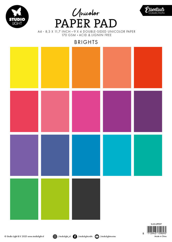 Studio Light • Essentials Unicolor Paper Pad Brights Tones SL-ES-UPP297