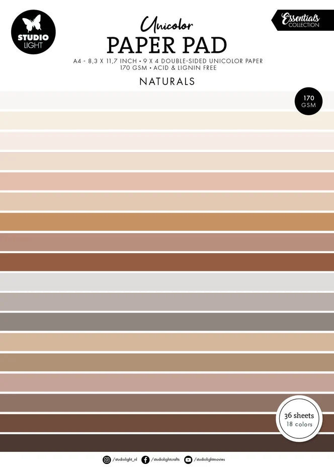 Studio Light • Essentials Unicolor Paper Pad Naturels Tones SL-ES-UPP299