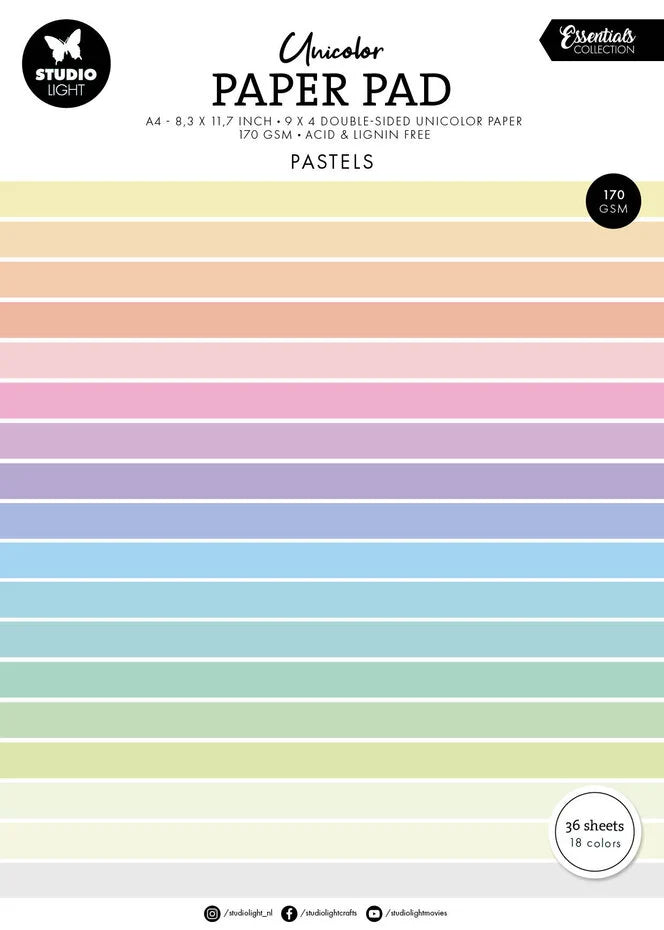 Studio Light • Essentials Unicolor Paper Pad Pastels Tones SL-ES-UPP298