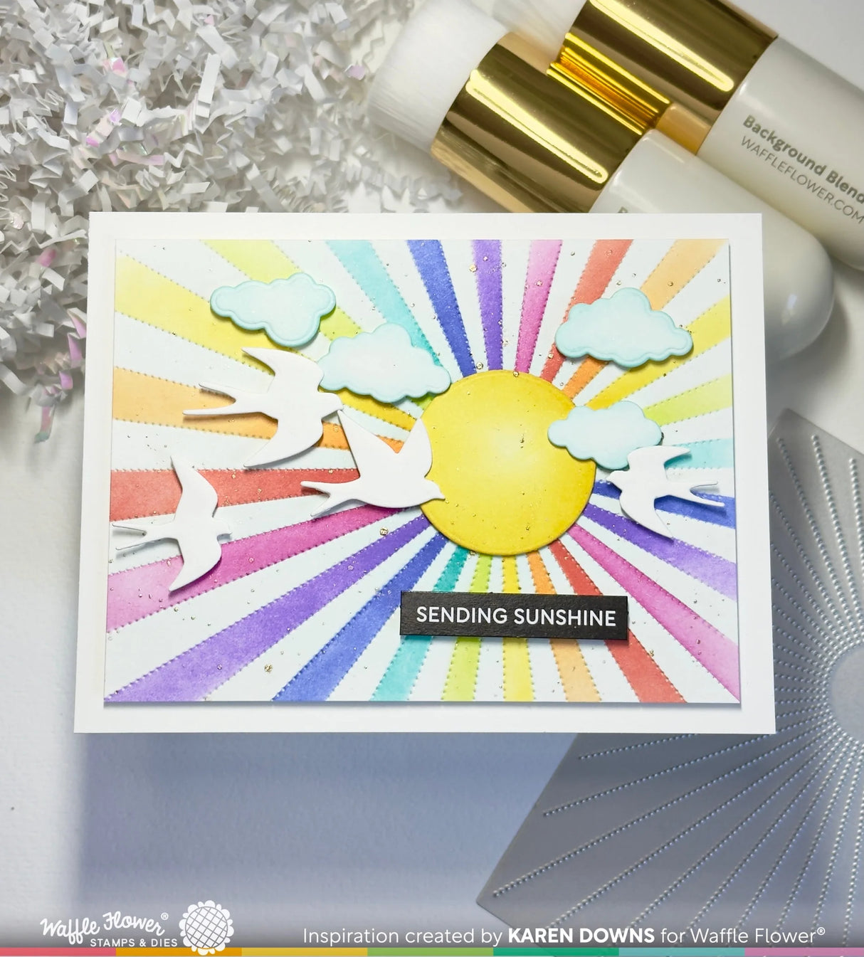 Waffle Flower Sunburst Stencil for A2 A6 A7 - 422514